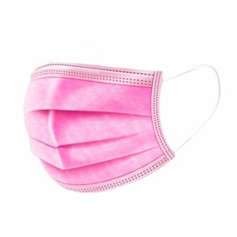 Wegwerp mondkapjes roze 10 stuks 
