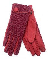Handschoenen voor Dames rood met knoop