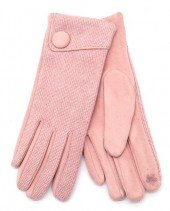 Handschoenen voor Dames roze met knoop