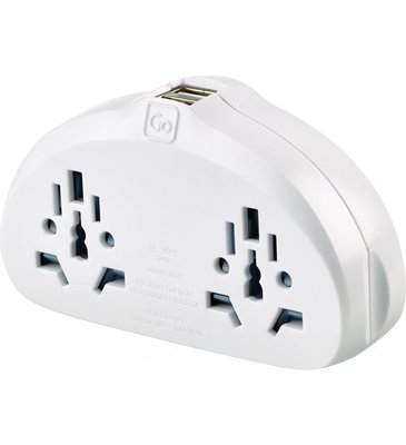 Worldwide adapter duo with USB